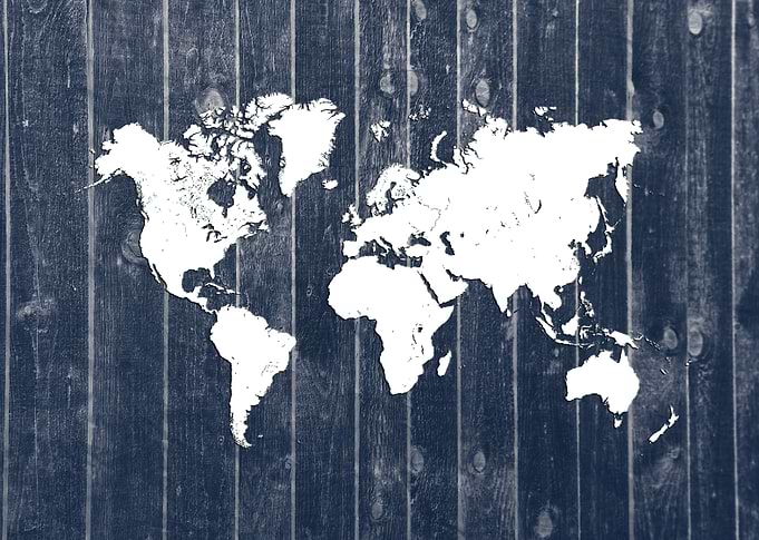 world map blue