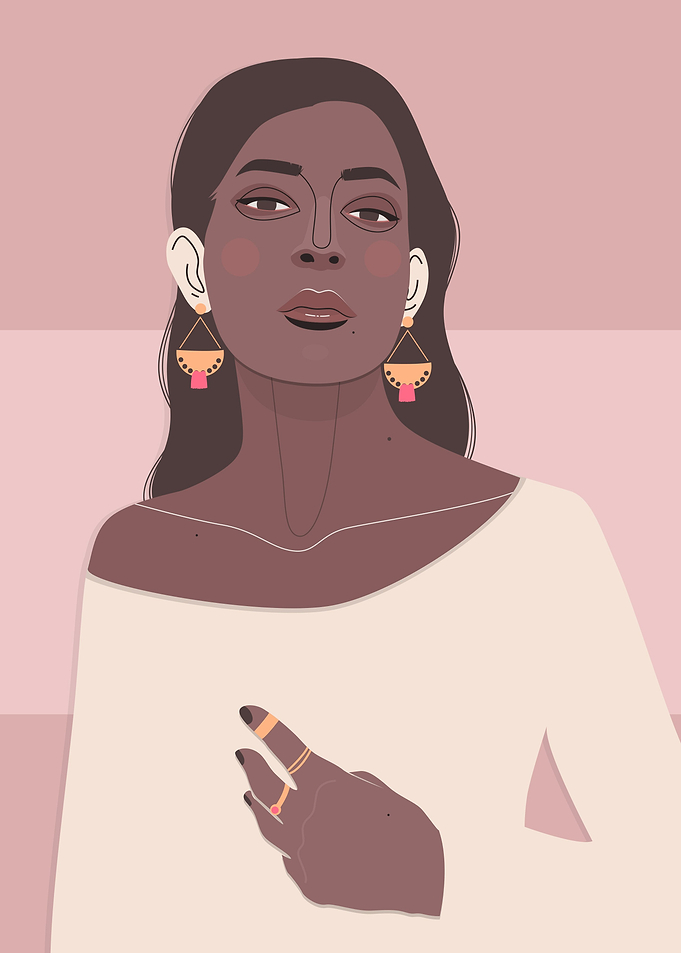 Flat design presenting women.