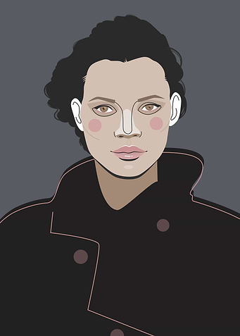 Flat design presenting women's portraits.