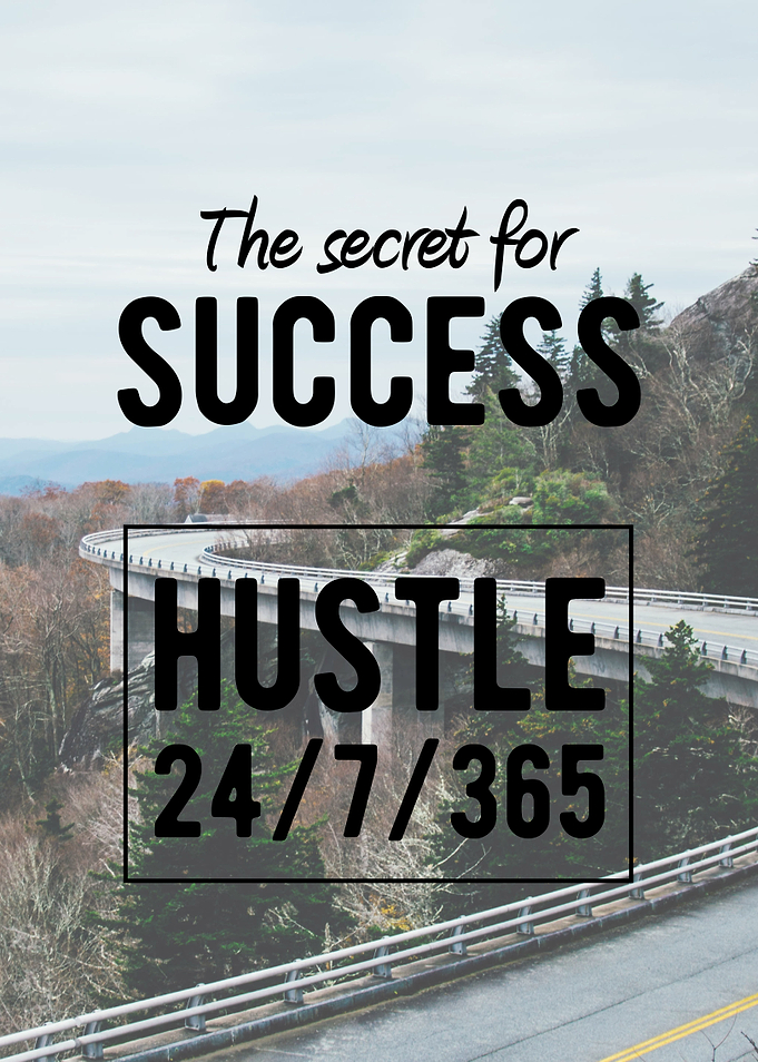 The Secret for success is to Hustle 24/7/365! Motivatio ...