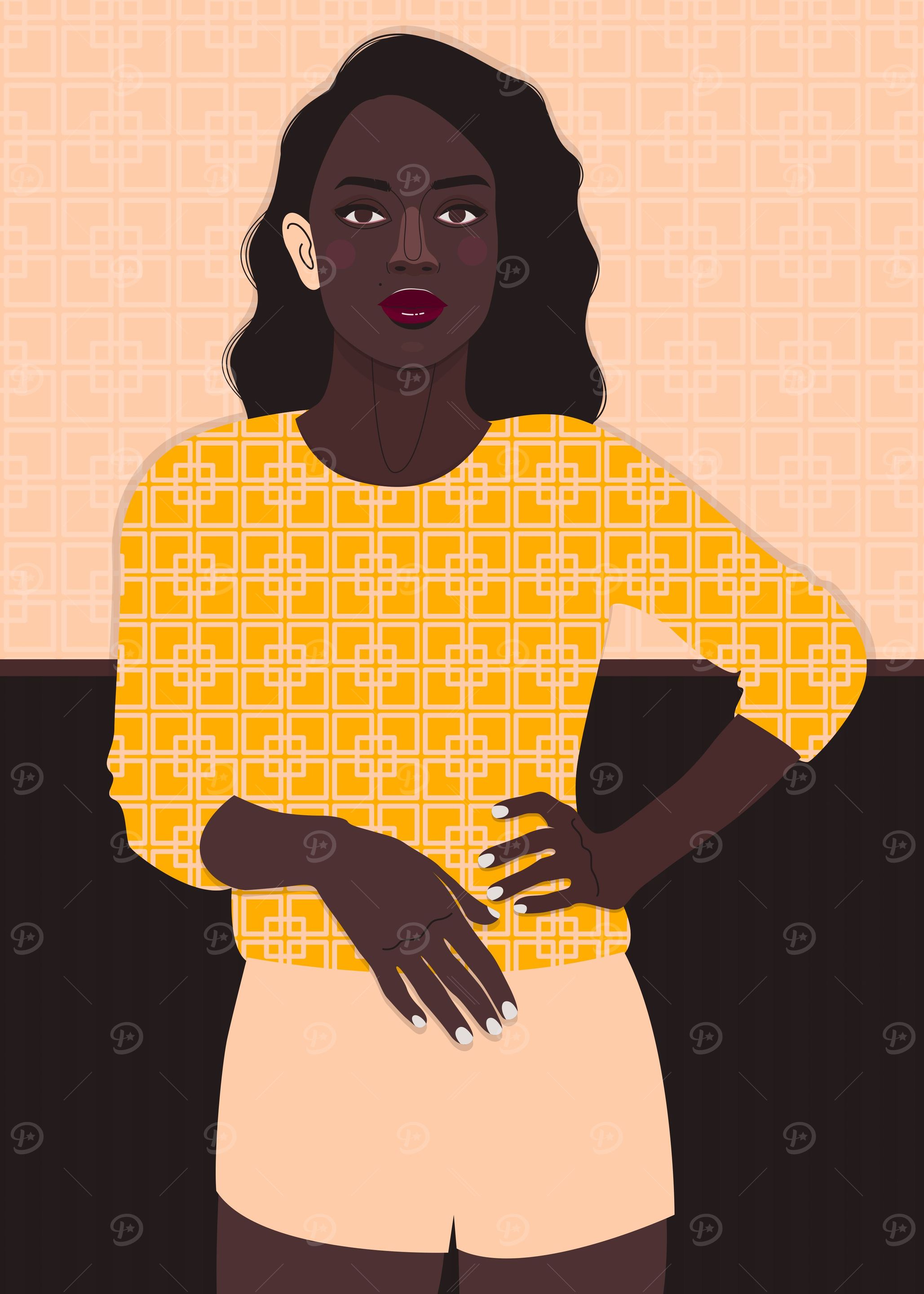 Flat design presenting women.