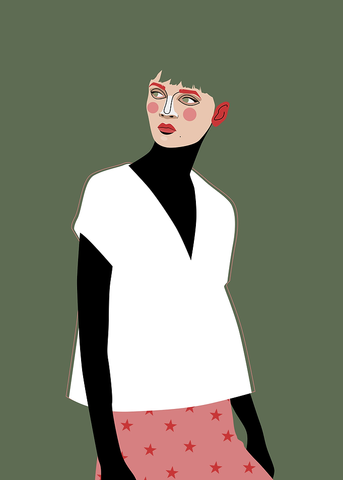 Flat design presenting women.