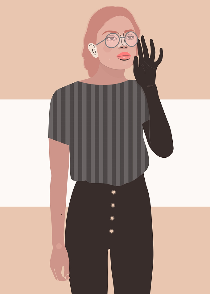 Flat design presenting women.