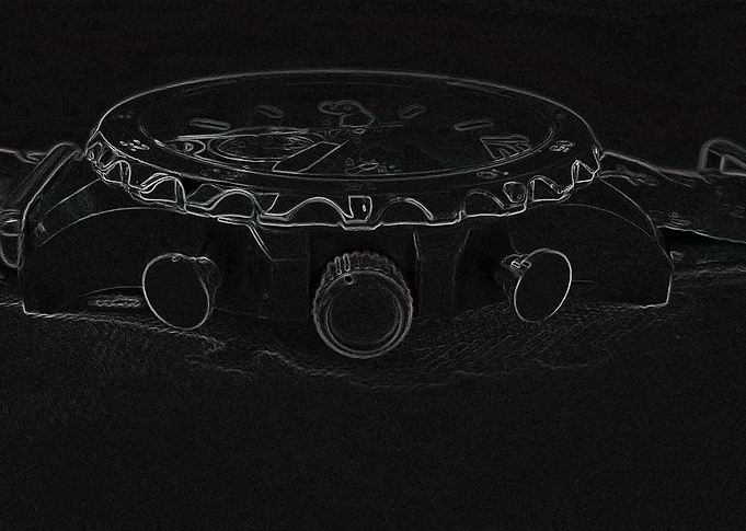 white outline of a clock