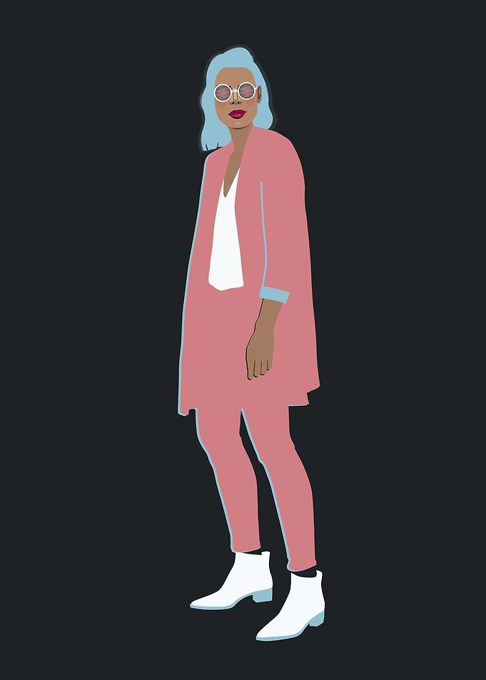 Flat design presenting women.