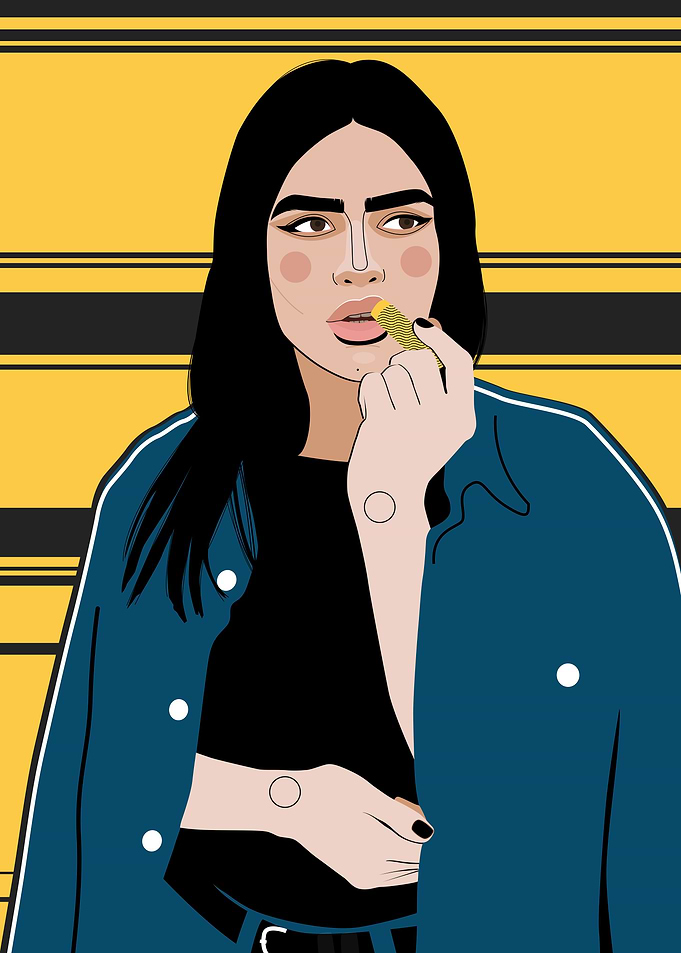 Flat design presenting women.