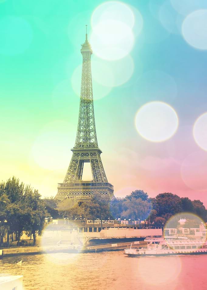 Romantically sweet photo of the Eiffel Tower in Paris. ...