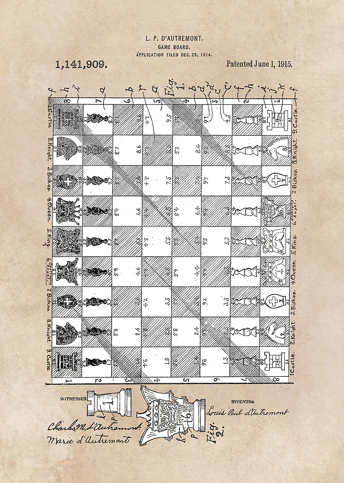 patent art Dautremont Game Board 1915