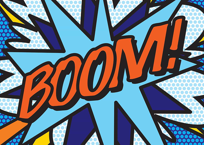 Comic book pop art BOOM