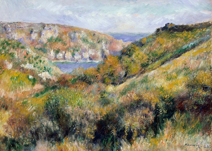 Auguste Renoir - Hills around the Bay of Moulin Huet, G ...