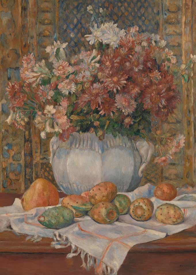 Auguste Renoir - Still Life with Flowers and Prickly Pe ...
