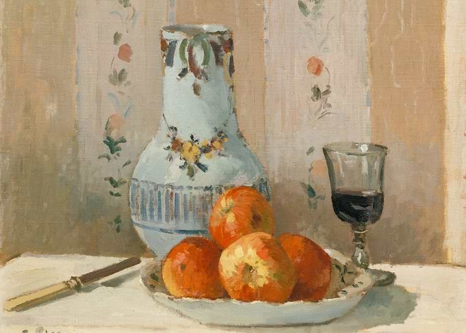 Camille Pissarro - Still Life with Apples and Pitcher, ...
