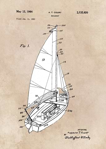 patent art Court Sailboat 1964