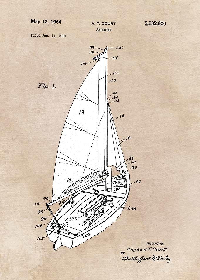 patent art Court Sailboat 1964