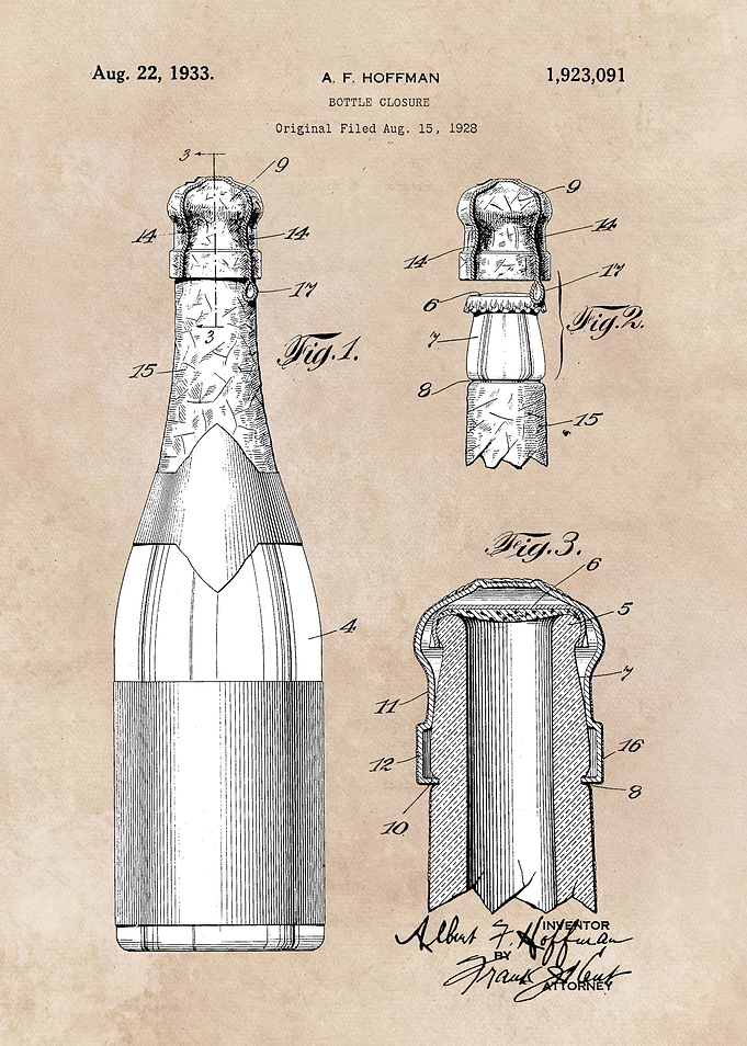 patent art Hoffman Bottle Closure 1933