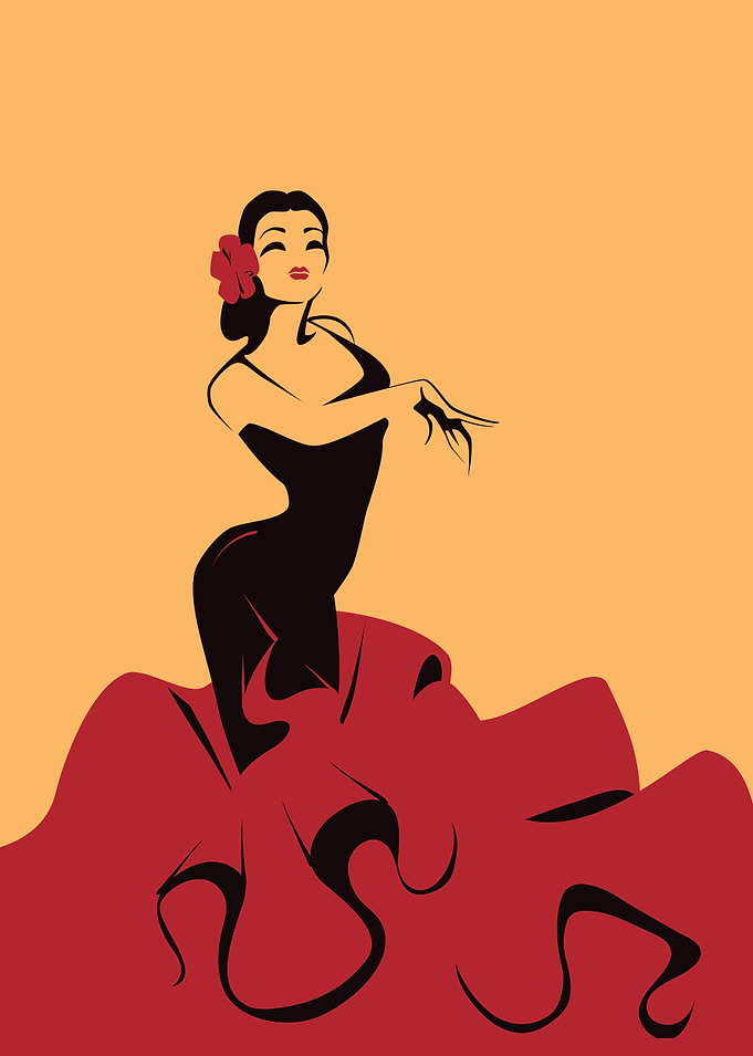 Edged graphic art with Flamenco dancer in impressive ...
