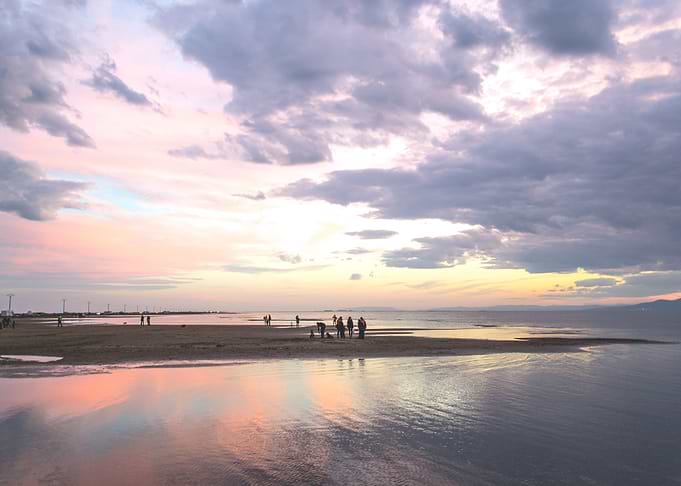 Sunset landscape with amazing colors in the sky.