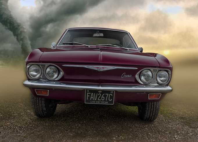 Old classic car pic transformed into piece of digital w ...