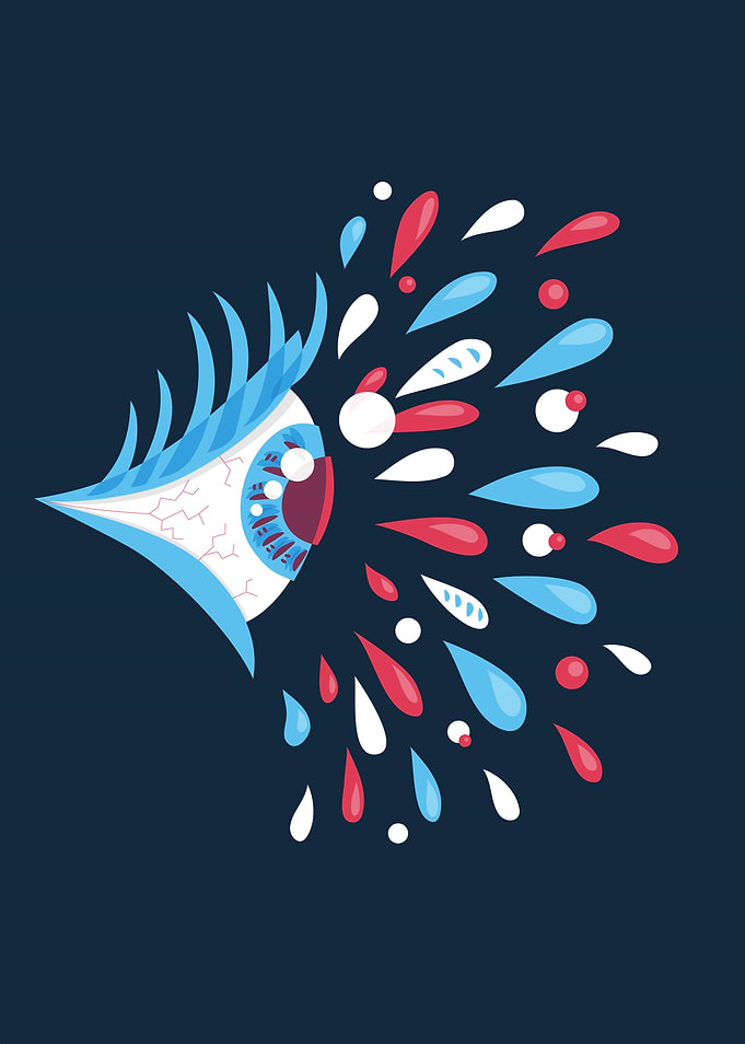 Bright colorful psychedelic design with a vector illust ...