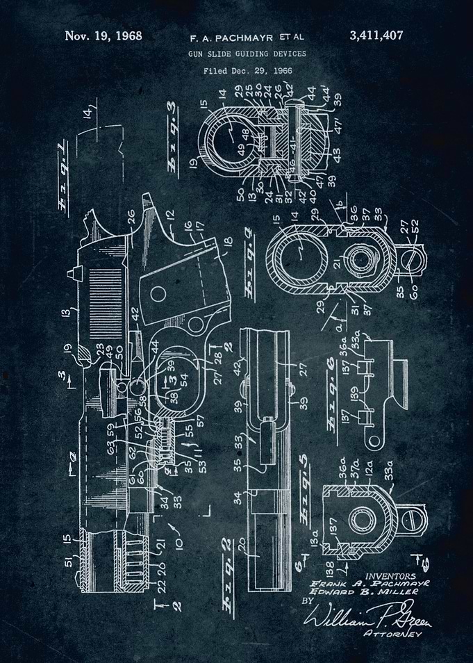 No153 - 1966 - Gun slide guilding devices - Inventors F ...