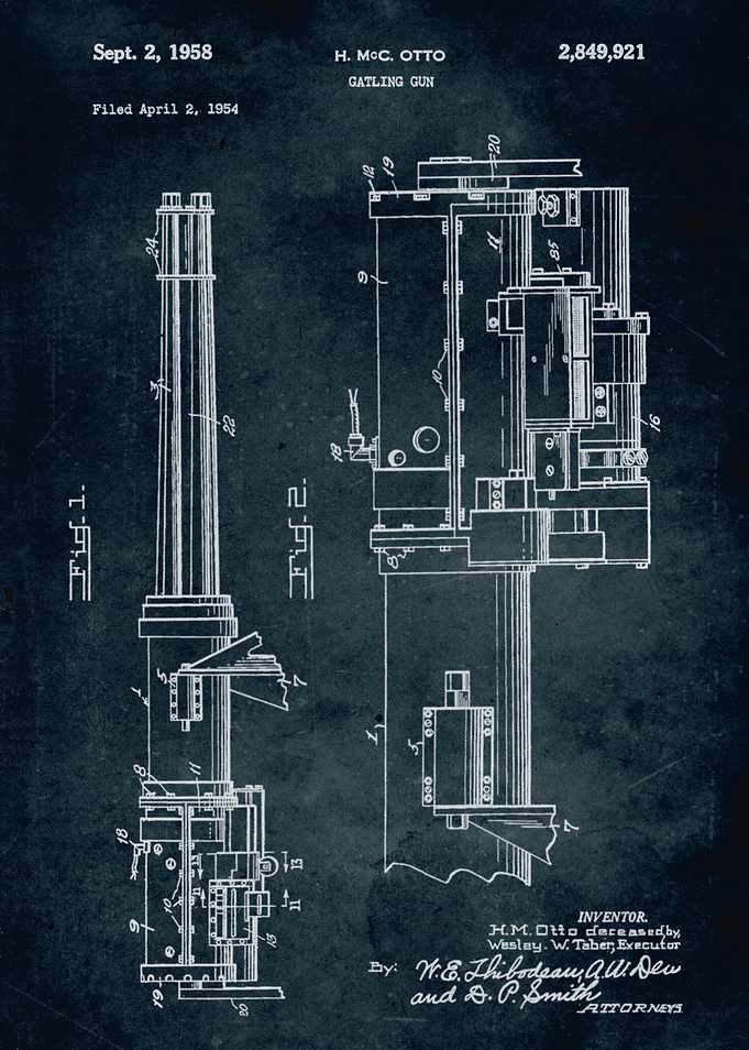No154 - 1954 - Gatling gun - Inventor H. McC. Otto