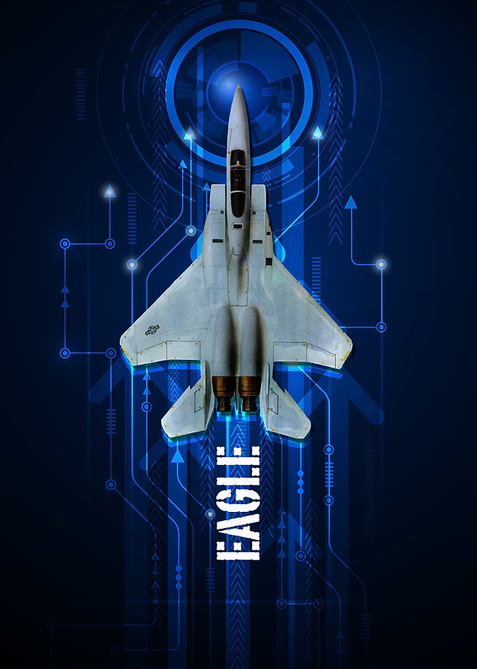 US Air Force F-15 Eagle digital aviation artwork