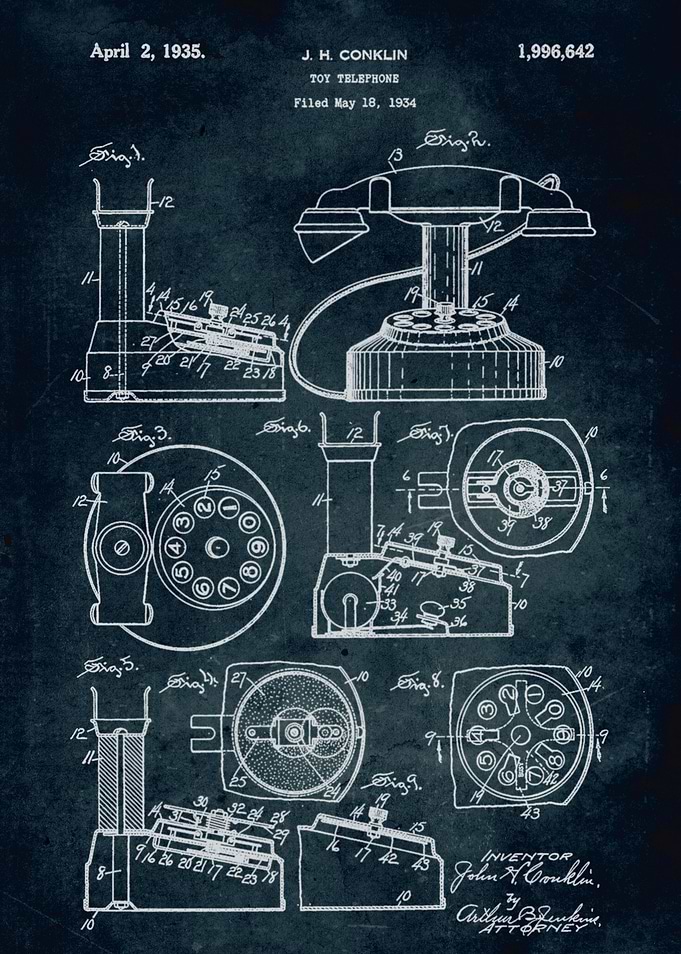 No166 - 1934 - Toy telephone - Inventor J. H. Conklin
