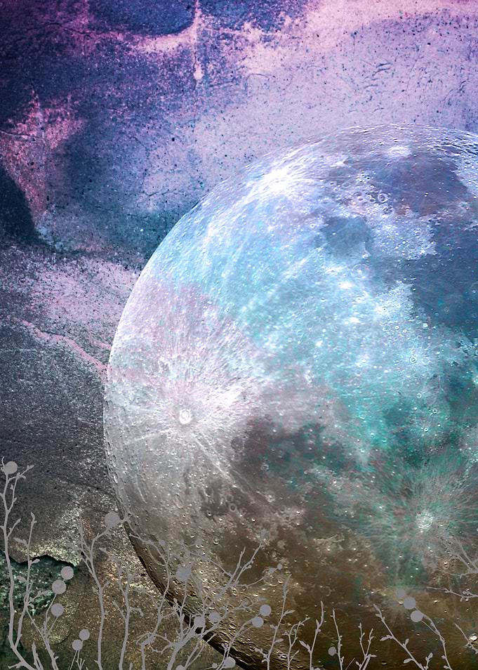 MOON under MAGIC SKY I-A. Conceptual Art Work.