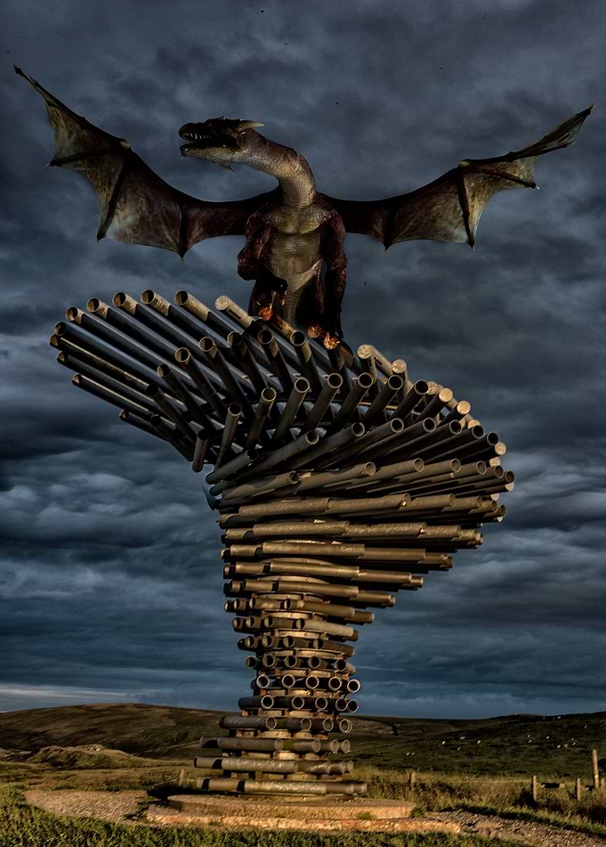 There e dragons. A combination of digital art, and one ...