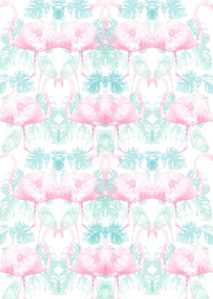 Flamingos and Monsteras Camo
