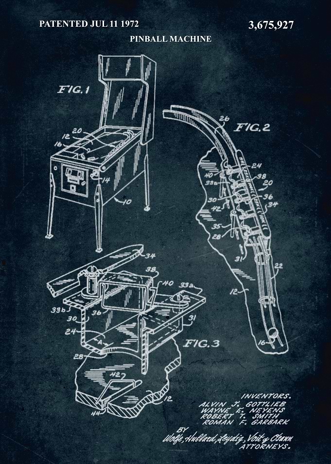 No200 - 1972 - Pinball machine - Inventors A. J. Gottli ...