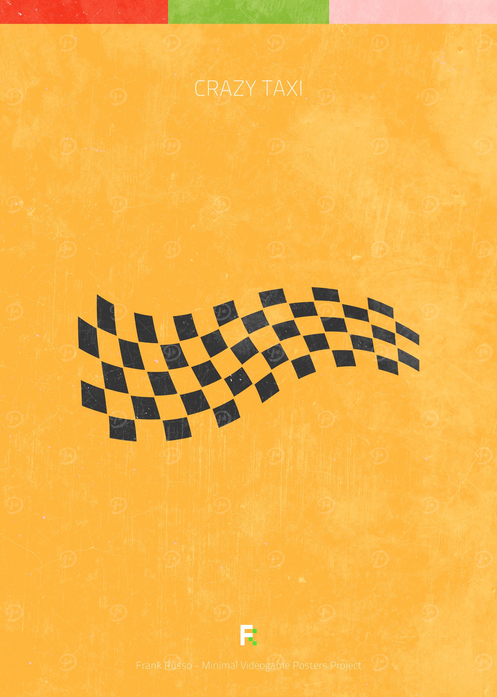 Crazy Taxi. Minimal Videogame Poster.