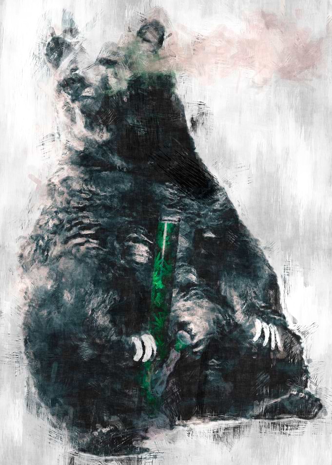 Bear get high with bong sketch