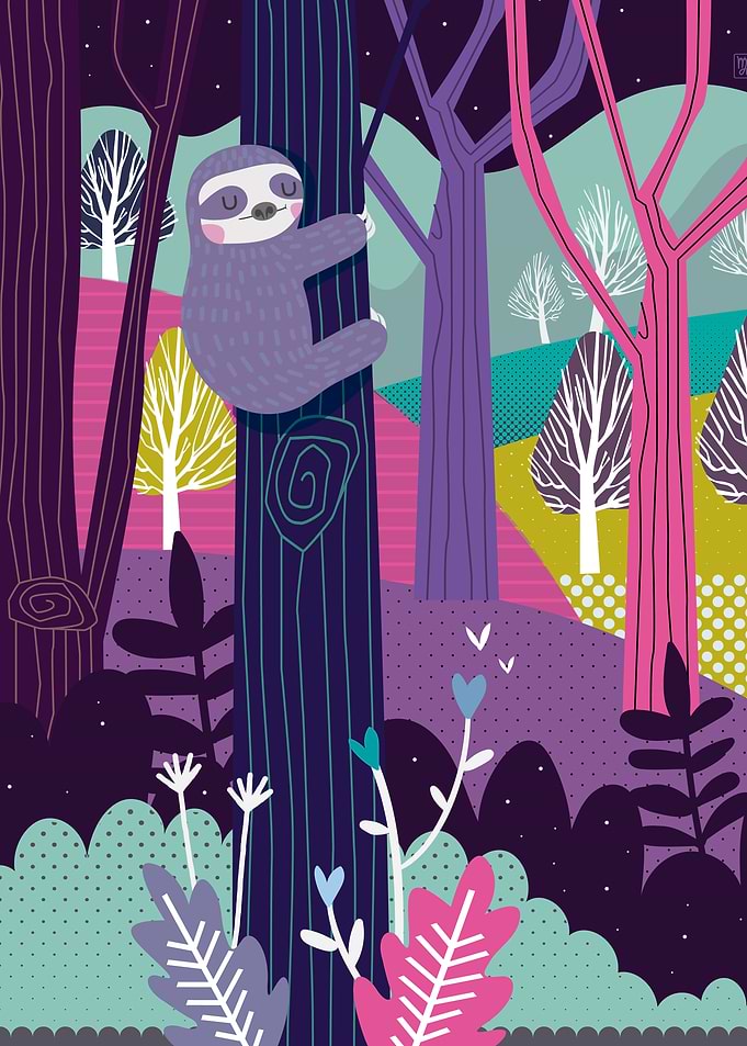 Happy art of my favorite animal, sloths.