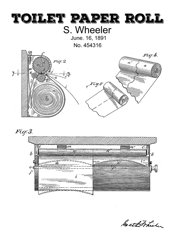 Wheeler wrapping or toilet paper roll 1891