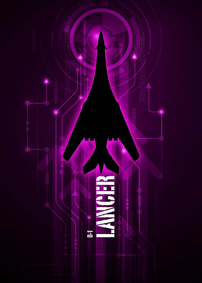 B-1 lancer Bomber digital aviation art work