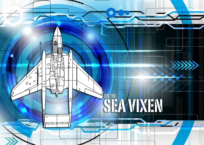 de Havilland DH.110 digital techno blueprint