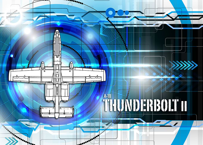 The A-10 Thunderbolt II Digital Techno Blueprint