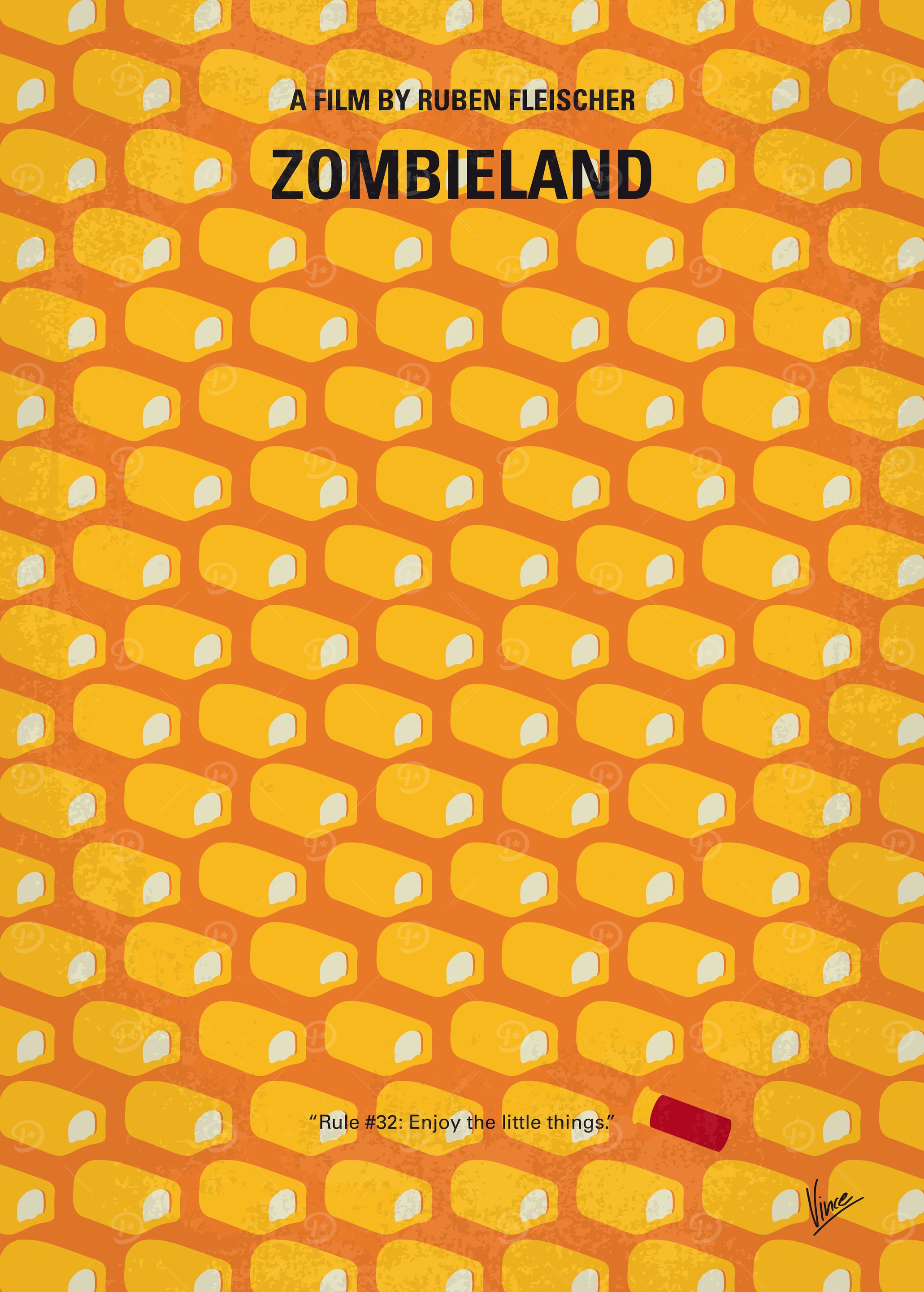 No829 My Zombieland minimal movie poster A shy student ...