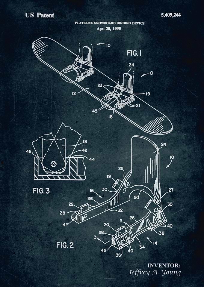 No237 - 1995 - Plateless snowboard binding device - Inv ...