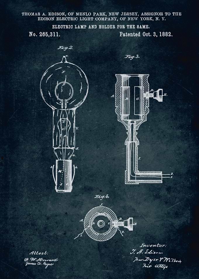 No247 - 1882 - Electric lamp and holder for the same - ...