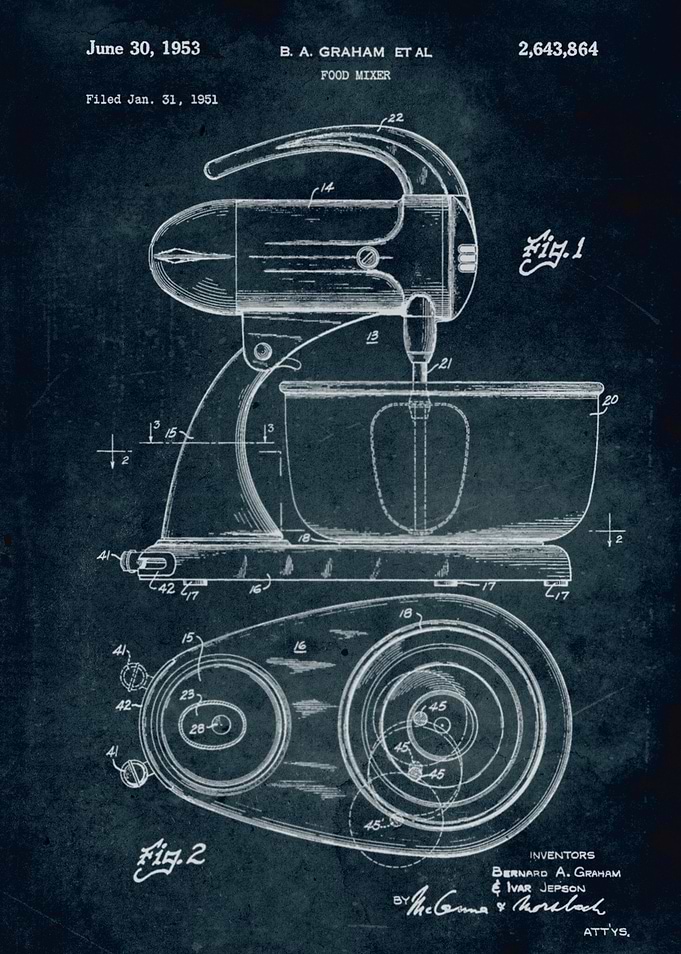 No251 - 1951 - Food mixer - Inventors B. A. Graham & I. ...