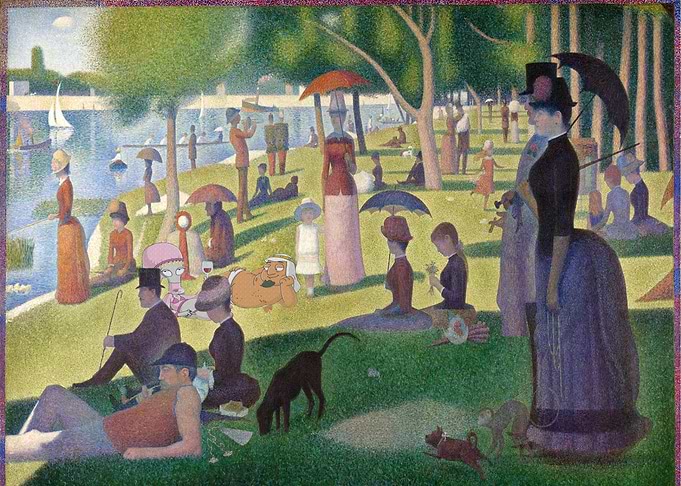 Roger on the Island of La Grande Jatte on a Saturday