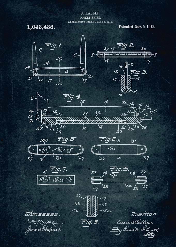 No266 - 1911 - Pocket knife - Inventor O. Kallin