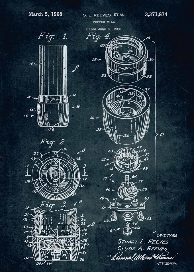 No258 - 1965 - Pepper mill - Inventor S. L. Reeves