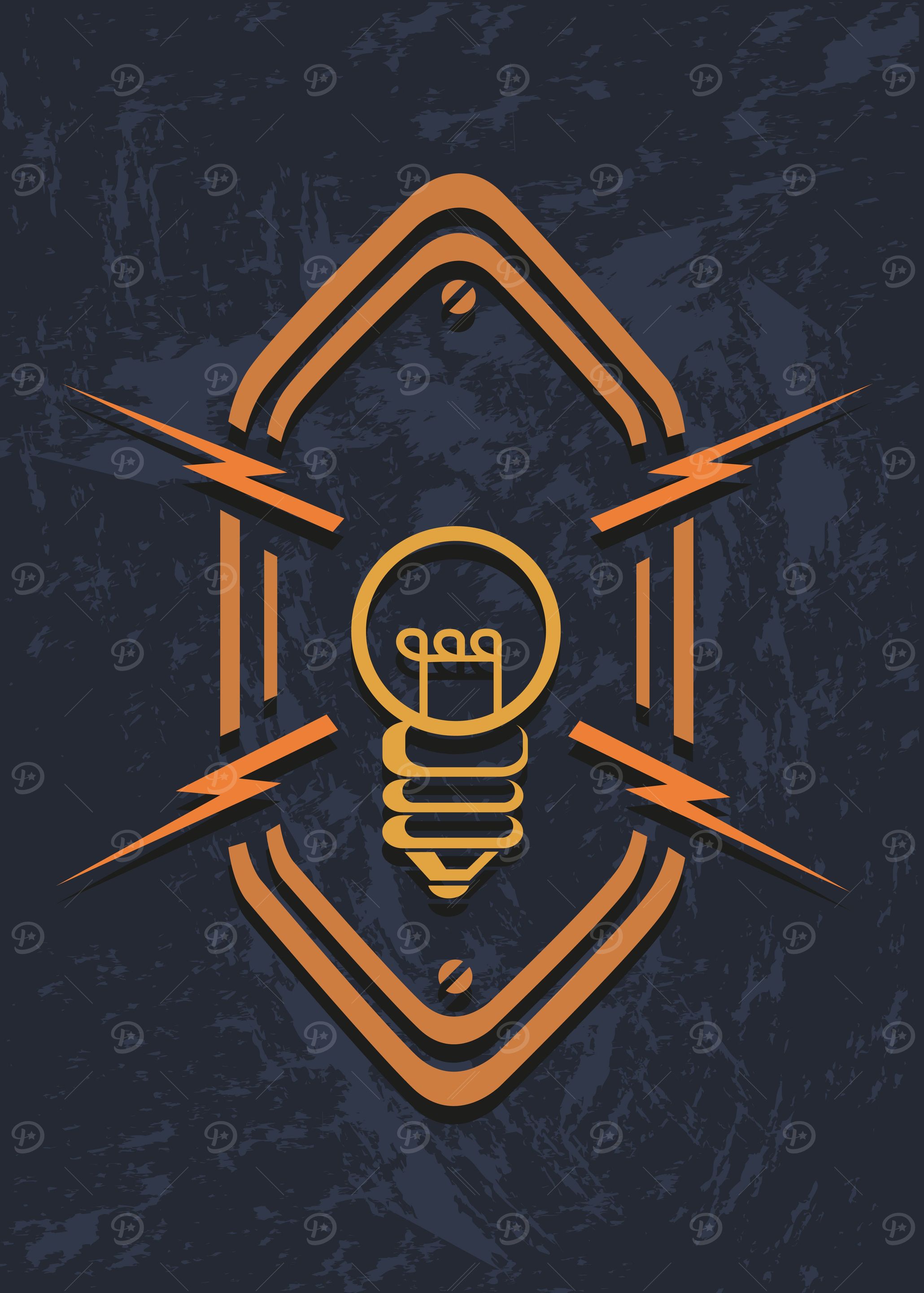 A vintage steampunk lightbulb with sparks or lightning ...