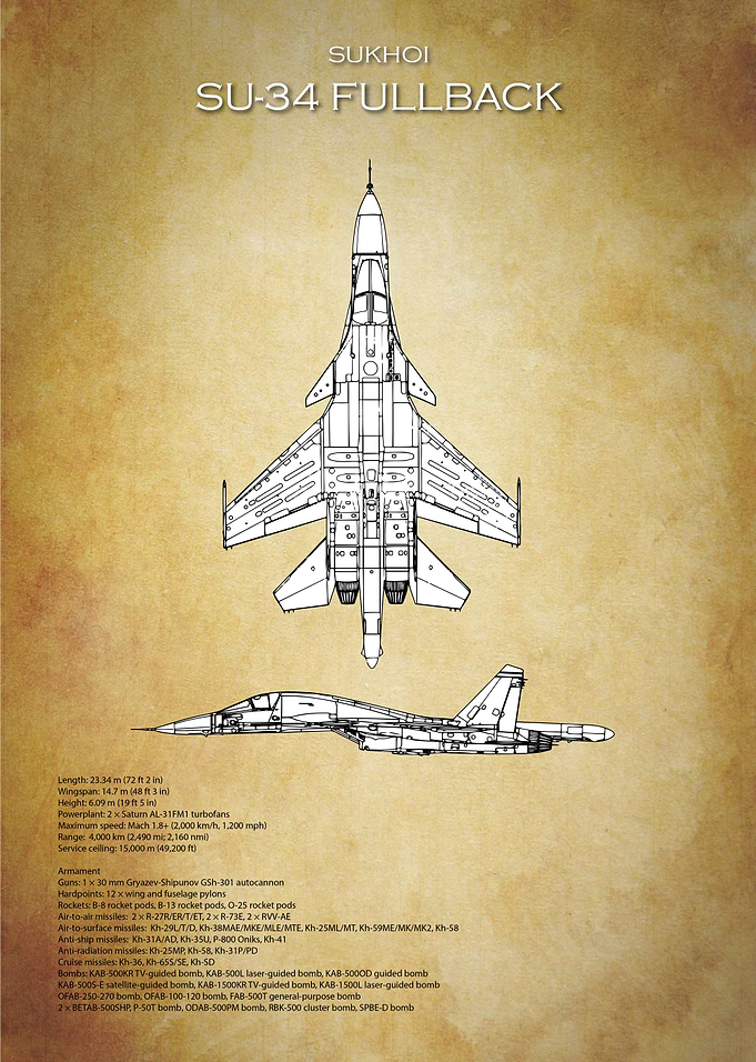 Sukhoi SU-34 Fullback blueprint