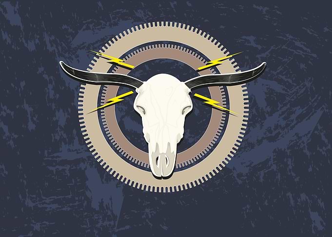 A Steampunk style Buffalo head on gears