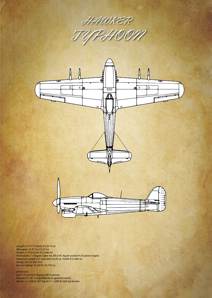 Hawker Typhoon Blueprint