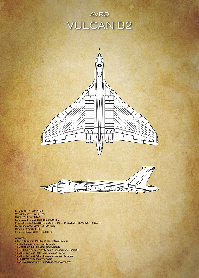 Avro Vulcan Bomber Blueprint